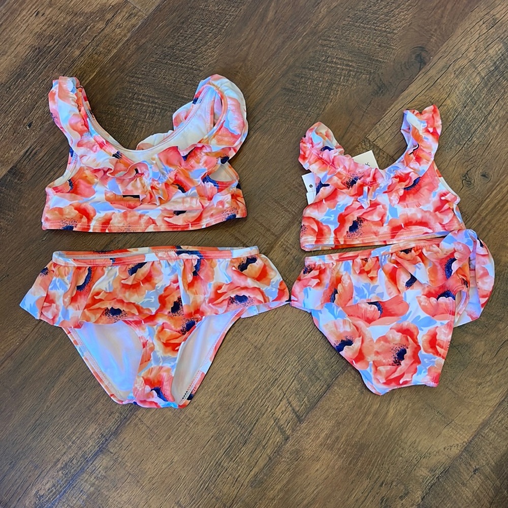 Girls Janie and Jack poppy bikini size 5